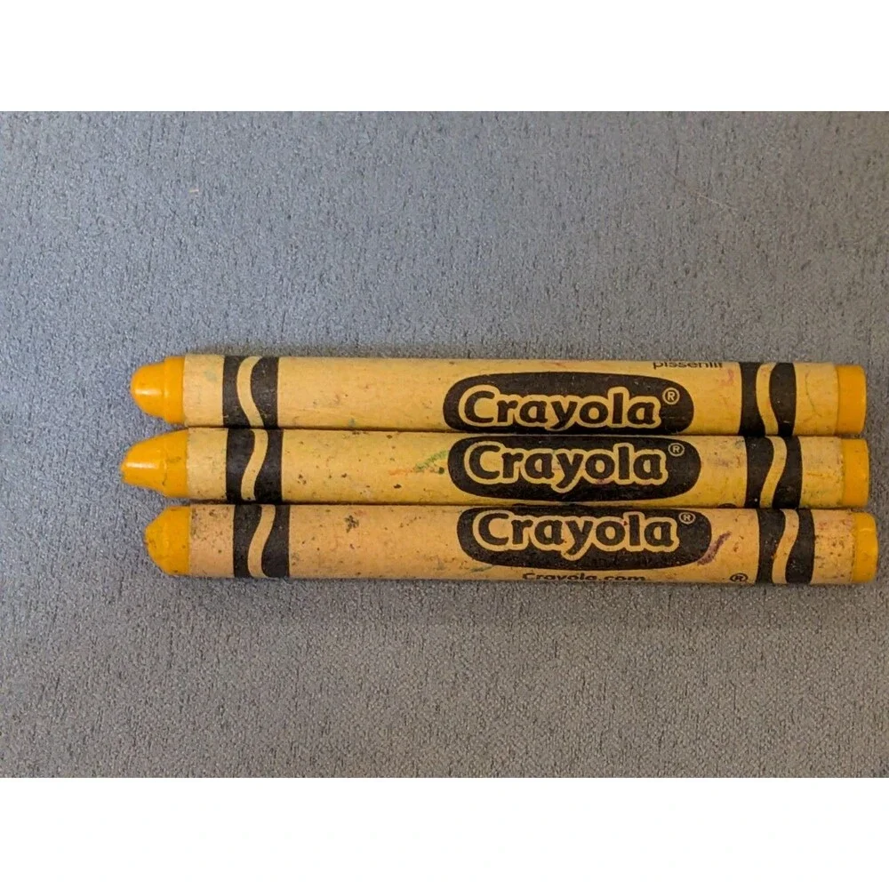 Crayola Dandelion Yellow Crayon, Yellow Color Crayon Lot Three 3 Retired